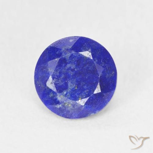 Lapislazzuli naturale blu da 0,85 ct, taglio rotondo, opaco