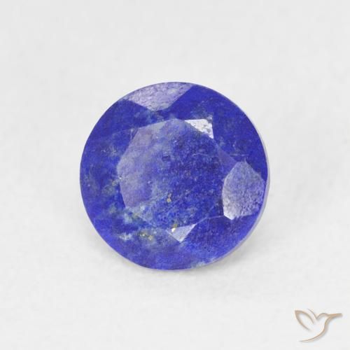 Lapislazzuli naturale blu da 0,85 ct, taglio rotondo, opaco
