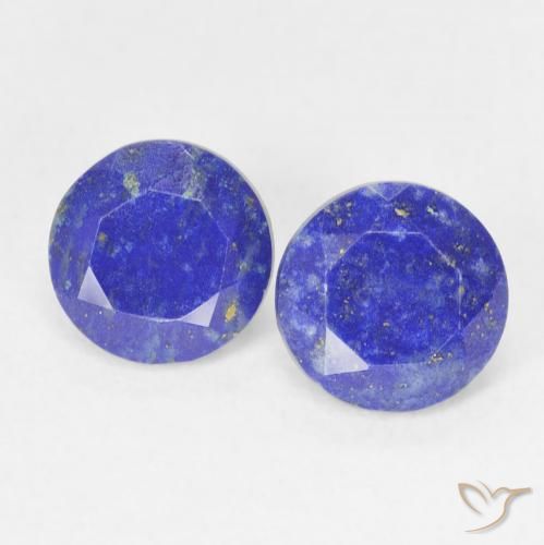 Lapislazzuli naturale blu da 1,71 ct, taglio rotondo, opaco