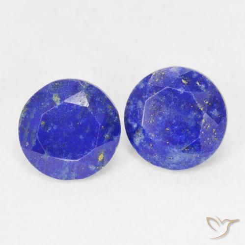 Lapislazzuli naturale blu da 1,71 ct, taglio rotondo, opaco