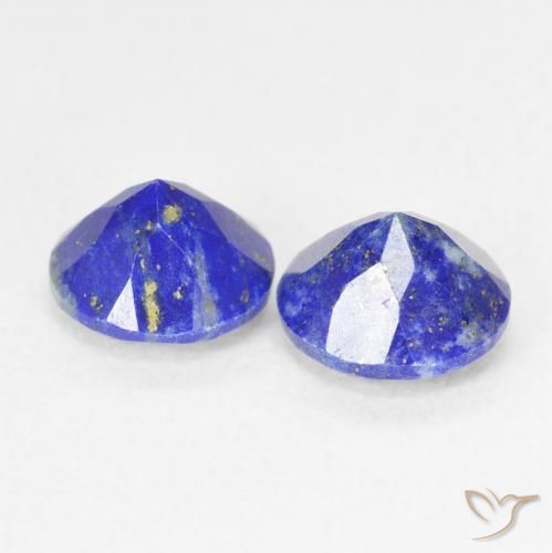 Lapislazzuli naturale blu da 1,71 ct, taglio rotondo, opaco