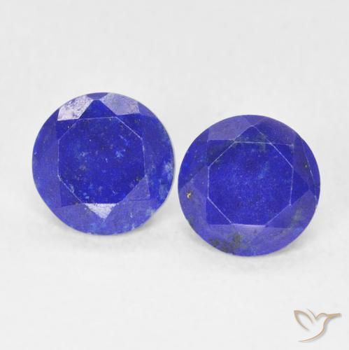 Lapislazzuli naturale blu da 1,48 ct, taglio rotondo, opaco