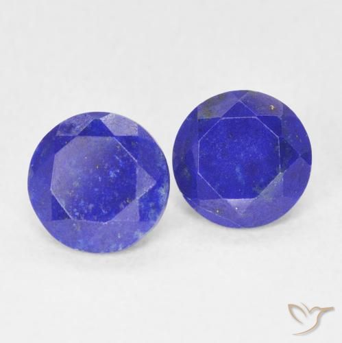 Lapislazzuli naturale blu da 1,48 ct, taglio rotondo, opaco