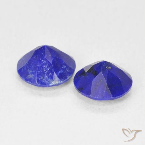 Lapislazzuli naturale blu da 1,48 ct, taglio rotondo, opaco