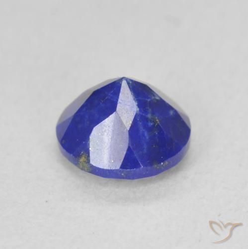 Lapislazzulo Blu medio naturale da 0.90 ct, Taglio rotondo, Opaco