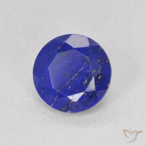 Lapislazzulo Blu Navy Intenso naturale da 0.86 ct, Taglio rotondo, Opaco