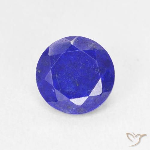 Lapislazzulo Blu Navy Intenso naturale da 0.84 ct, Taglio rotondo, Opaco