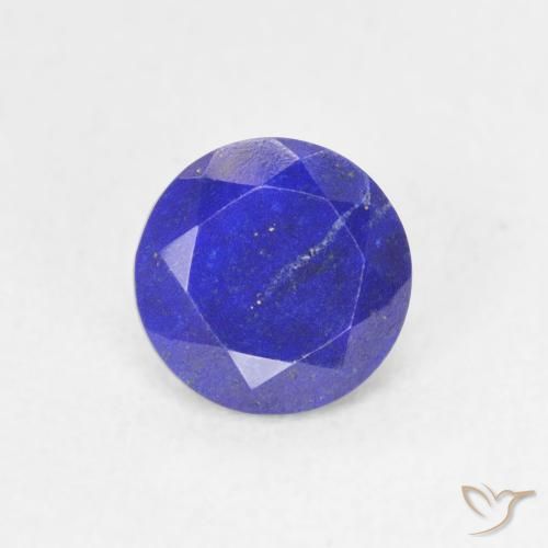 Lapislazzulo Blu Navy Intenso naturale da 0.77 ct, Taglio rotondo, Opaco