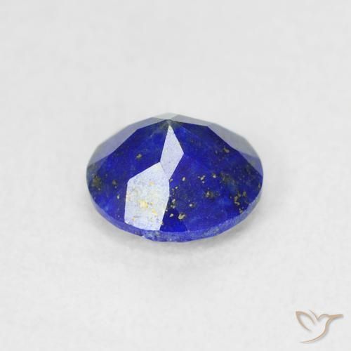 Lapislazzulo Blu medio naturale da 0.75 ct, Taglio rotondo, Opaco