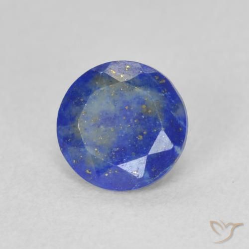 Lapislazzulo Blu acceso naturale da 0.79 ct, Taglio rotondo, Opaco