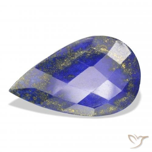31.55ct Naturale Blu Egiziano Profondo Lapislazzulo, Forma a pera, Opaco