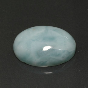 Larimar naturale blu da 12,97 ct, taglio ovale, opaco