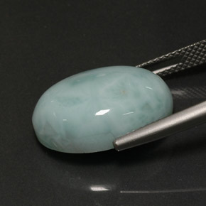 Larimar naturale blu da 12,97 ct, taglio ovale, opaco