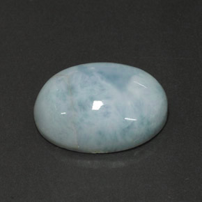 Larimar naturale verde da 9,28 ct, taglio ovale, opaco