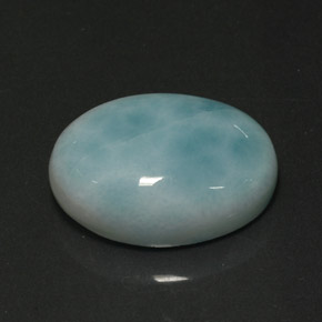 Larimar naturale verde da 13,91 ct, taglio ovale, opaco