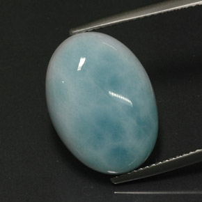 Larimar naturale verde da 13,91 ct, taglio ovale, opaco