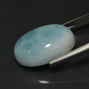 Larimar naturale verde da 13,91 ct, taglio ovale, opaco
