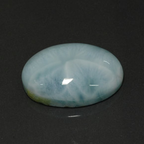 Larimar Blu verde naturale da 11.04 ct, Taglio ovale, Opaco