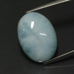 Larimar Blu verde naturale da 11.04 ct, Taglio ovale, Opaco