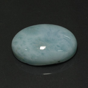 Larimar naturale verde da 12,27 ct, taglio ovale, opaco