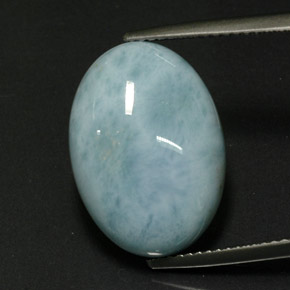 Larimar naturale verde da 12,27 ct, taglio ovale, opaco