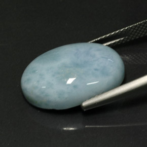 Larimar naturale verde da 12,27 ct, taglio ovale, opaco