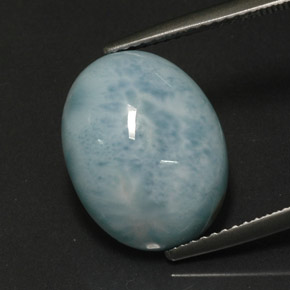 Larimar naturale verde da 8,85 ct, taglio ovale, opaco