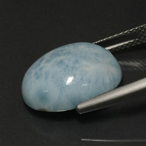 Larimar naturale verde da 8,85 ct, taglio ovale, opaco