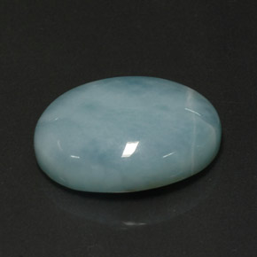 Larimar naturale blu da 12,46 ct, taglio ovale, opaco