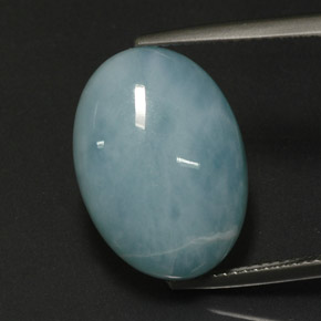Larimar naturale blu da 12,46 ct, taglio ovale, opaco