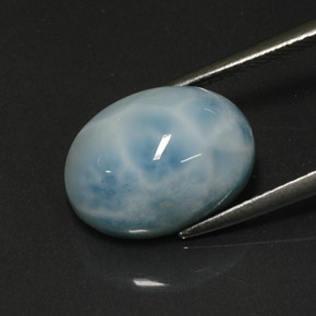Larimar Verde blu naturale da 8.13 ct, Taglio ovale, Opaco