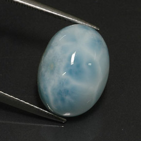 Larimar Verde blu naturale da 8.13 ct, Taglio ovale, Opaco