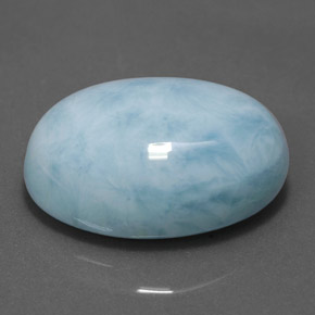 Larimar Verde blu naturale da 14.62 ct, Taglio ovale, Opaco