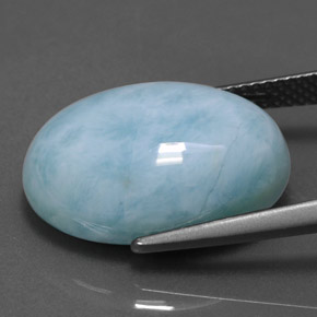 Larimar Verde blu naturale da 14.62 ct, Taglio ovale, Opaco