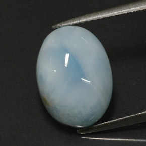 Larimar naturale blu da 7,15 ct, taglio ovale, opaco