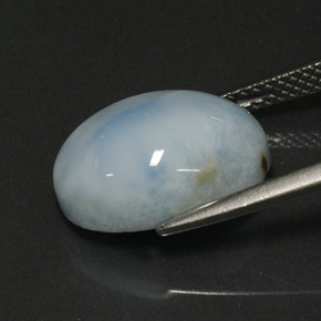 Larimar naturale blu da 7,15 ct, taglio ovale, opaco