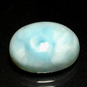 Larimar naturale blu da 7,39 ct, taglio ovale, opaco