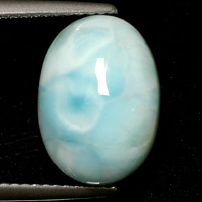 Larimar naturale blu da 7,39 ct, taglio ovale, opaco