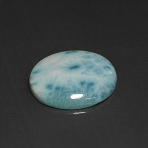 Larimar naturale blu da 12,07 ct, taglio ovale, opaco