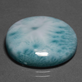 Larimar Verde chiaro naturale da 16.93 ct, Taglio ovale, Opaco