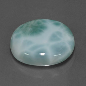 Larimar naturale blu da 19,66 ct, taglio ovale, opaco