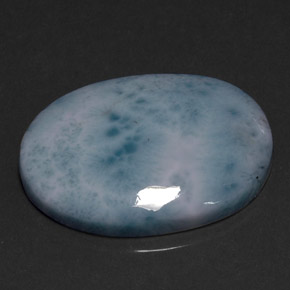 Larimar naturale blu da 17,92 ct, taglio ovale, opaco