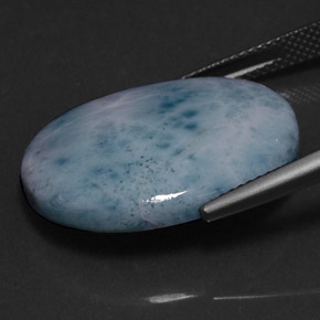 Larimar naturale blu da 17,92 ct, taglio ovale, opaco