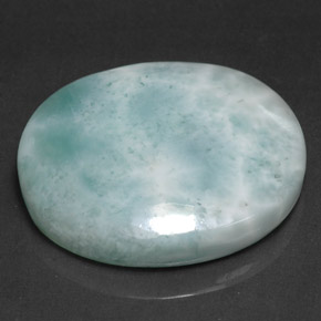 Larimar Verde chiaro naturale da 36.61 ct, Taglio ovale, Opaco