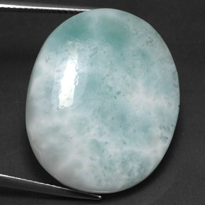 Larimar Verde chiaro naturale da 36.61 ct, Taglio ovale, Opaco