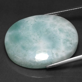 Larimar Verde chiaro naturale da 36.61 ct, Taglio ovale, Opaco