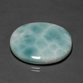 Larimar naturale blu da 31,53 ct, taglio ovale, opaco