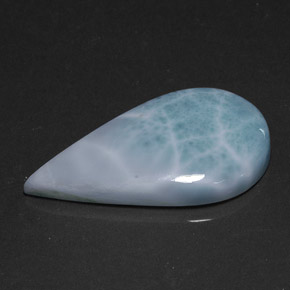 Larimar naturale blu da 20,12 ct, taglio a pera, opaco