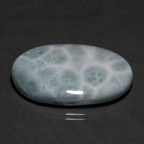 Larimar naturale verde da 32,38 ct, taglio ovale, opaco