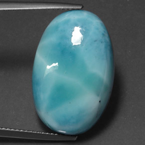 Larimar Verde blu naturale da 25.59 ct, Taglio ovale, Opaco